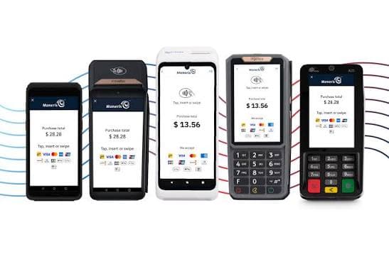 Moneris terminal lineup — tap, insert or swipe