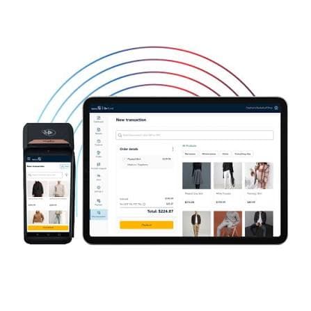 Terminal with tablet sales dashboard